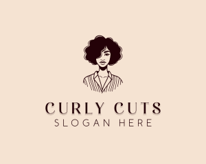 Curly - Curly Hairdresser Stylist logo design