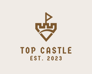 Flag Castle Shield logo design