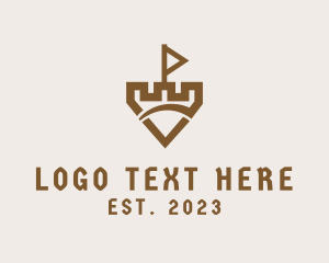 Turret - Flag Castle Shield logo design