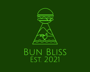 Bun - Neon Green Chicken Burger logo design