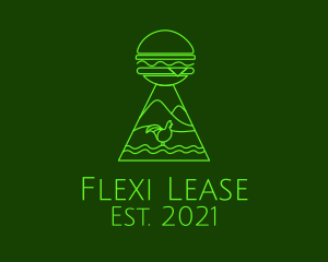 Neon Green Chicken Burger  logo design