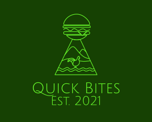 Neon Green Chicken Burger  logo design