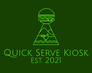 Neon Green Chicken Burger  logo design