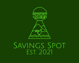 Neon Green Chicken Burger  logo design