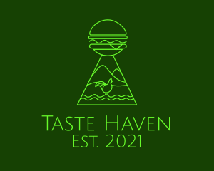 Dine - Neon Green Chicken Burger logo design