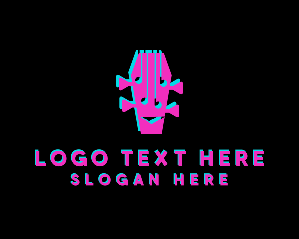 Composer - Neon Guitar Music logo design