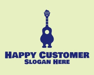 Happy Guitar Player logo design