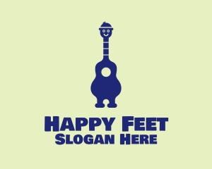 Happy Guitar Player logo design