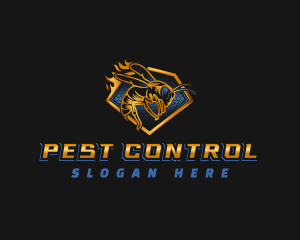 Bee Hornet Shield logo design