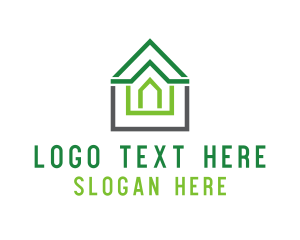 Green - Roof House Building logo design