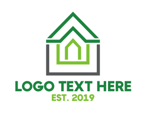 Rent - Green Roof Outline logo design