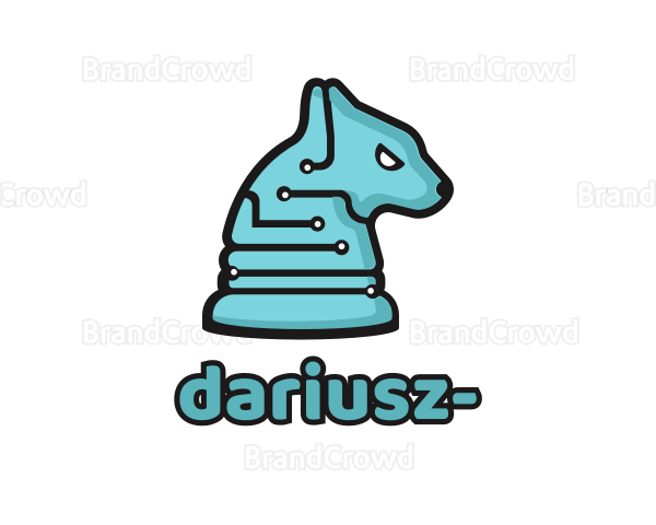 Electronic Tech Hound Animal Logo