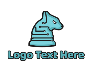 Blue Dog - Electronic Tech Hound Animal logo design