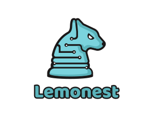 Blue - Electronic Tech Hound Animal logo design