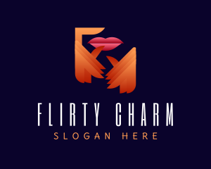 Flirt - Feminine Beauty Lips logo design