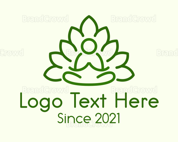 Leaves Meditating Figure Logo