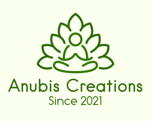 Leaves Meditating Figure logo design