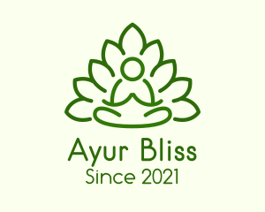 Ayurveda - Leaves Meditating Figure logo design