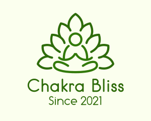 Chakra - Leaves Meditating Figure logo design