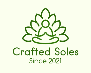 Leaves Meditating Figure logo design