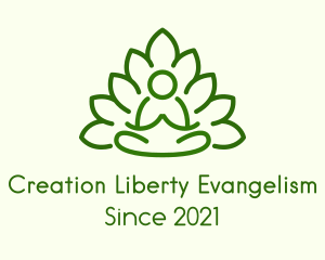 Leaves Meditating Figure logo design