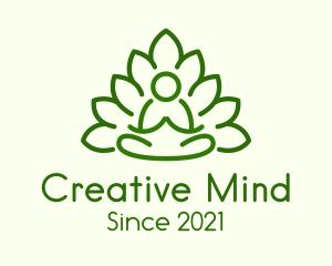 Leaves Meditating Figure logo design