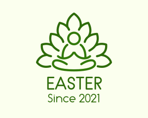 Ayurvedic - Leaves Meditating Figure logo design