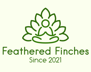 Leaves Meditating Figure logo design