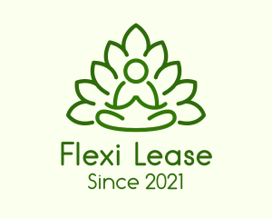 Leaves Meditating Figure logo design