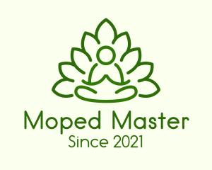 Leaves Meditating Figure logo design