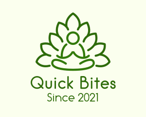 Leaves Meditating Figure logo design