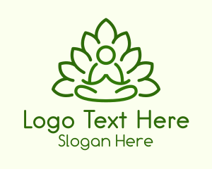 Leaves Meditating Figure Logo