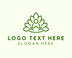 Leaves Meditating Figure Logo