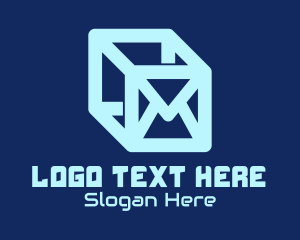 Blue - Mail Cube App logo design