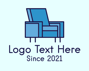 Lounge - Blue Sofa Chair logo design