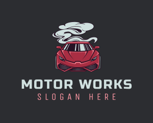 Motor - Red Sports Car Auto logo design