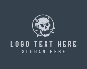 Haunted - Tattoo Skull Streetwear logo design