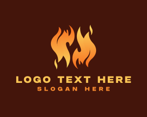 Flame - Grill Fire Flame logo design