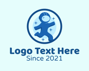 Child - Round Space Astronaut logo design