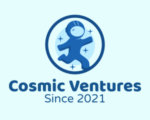 Round Space Astronaut logo design