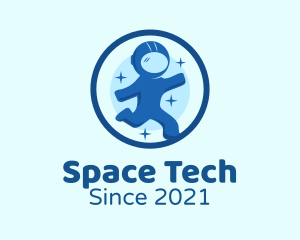 Round Space Astronaut logo design