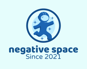 Round Space Astronaut logo design