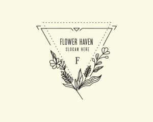 Triangle Flower Garden logo design