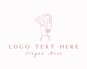 Nude - Aesthetic Naked Woman logo design