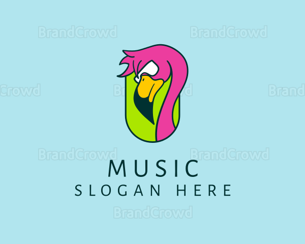 Wild Flamingo Bird Logo