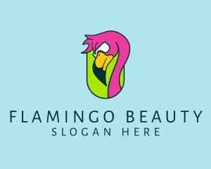 Wild Flamingo Bird  logo design