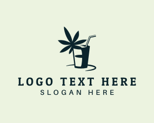 Cafe - Marijuana Juice Drink logo design