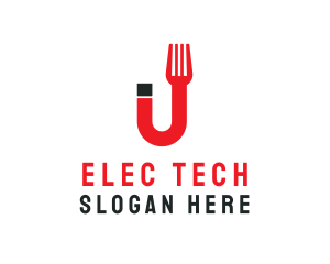 Electromagnetic - Magnetic Fork U logo design