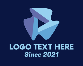 Social Media - Blue Liquid Media Player logo design