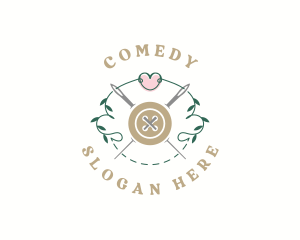 Heart - Needle Button Tailoring logo design